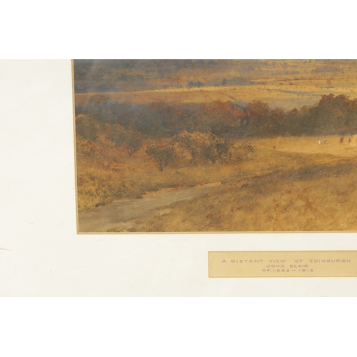 824 - JOHN BLAIR - WATERCOLOUR A Distant View Of Edinburgh. Signed and dated 1912. Mounted and englazed gi... 