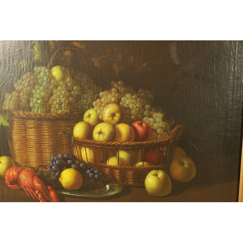 830 - MANNER OF PIETER CLAUSZ A PAIR OF STILL LIFE OIL ON CANVAS having arrangements of fruit - unsigned, ... 