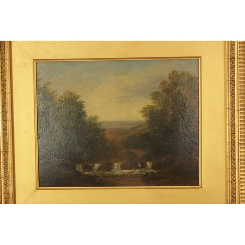 858 - HARRY WILEY - A PAIR OF LATE 19TH CENTURY OILS ON BOARD depicting country landscape scenes, mounted ... 