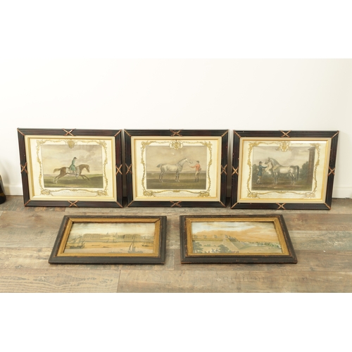 874 - A SET OF THREE LATE 18TH CENTURY JAMES SEYMOUR SPORTING PRINTS of equestrian interest. - in later gl... 