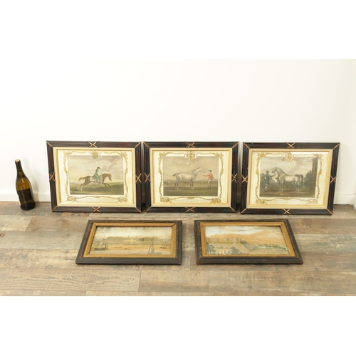 874 - A SET OF THREE LATE 18TH CENTURY JAMES SEYMOUR SPORTING PRINTS of equestrian interest. - in later gl... 