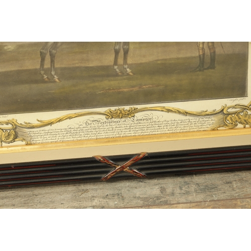 874 - A SET OF THREE LATE 18TH CENTURY JAMES SEYMOUR SPORTING PRINTS of equestrian interest. - in later gl... 