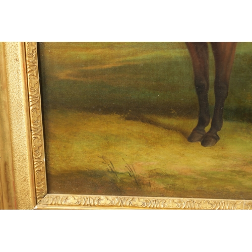 879 - SIR JOHN DEAN PAUL (1775 - 1852). AN EARLY 19TH CENTURY OIL ON CANVAS depicting two horse with rider... 