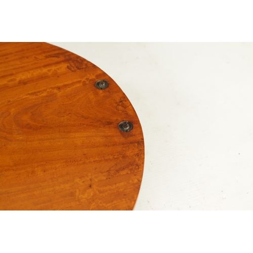 903 - A LATE 19TH CENTURY PAINTED SATINWOOD OVAL TRAY with shaped gallery and brass side handles. (65cm wi... 