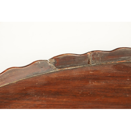 944 - AN 18TH CENTURY OVAL MAHOGANY TRAY with wavy edge gallery. (71cm wide 53cm deep )