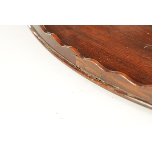 944 - AN 18TH CENTURY OVAL MAHOGANY TRAY with wavy edge gallery. (71cm wide 53cm deep )