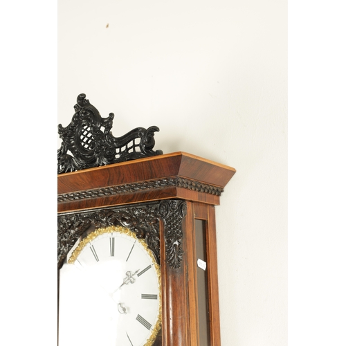 1003 - WENZEL SCHOMBERGER, IN WIEN. A 19TH CENTURY MONTH-DURATION BIEDERMEIER REGULATOR WALL CLOCK, the gla... 