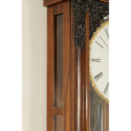 1003 - WENZEL SCHOMBERGER, IN WIEN. A 19TH CENTURY MONTH-DURATION BIEDERMEIER REGULATOR WALL CLOCK, the gla... 