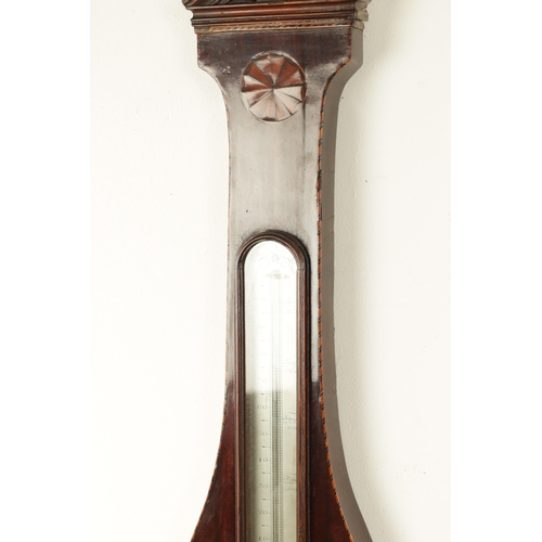 1009 - FRANCIS SALTERY & CO. HOLBORN HILL, LONDON. A GEORGE III INLAID MAHOGANY WHEEL BAROMETER having an a... 