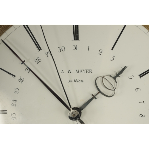 1019 - A.W. MAYER IN WIEN. A VIENNESE LATERNDLUHR STYLE THREE MONTH DURATION REGULATOR WALL CLOCK the elega... 