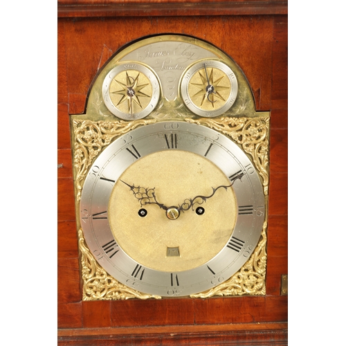 1024 - JAMES ELEY, LONDON. A GEORGE III FIGURED MAHOGANY RISE AND FALL VERGE BRACKET CLOCK, the bell top ca... 