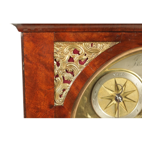 1024 - JAMES ELEY, LONDON. A GEORGE III FIGURED MAHOGANY RISE AND FALL VERGE BRACKET CLOCK, the bell top ca... 