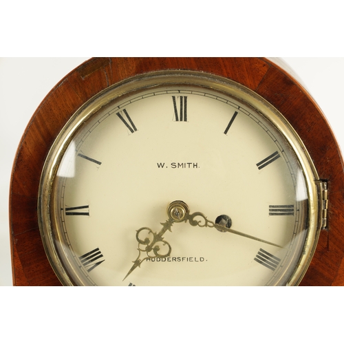 1029 - W. SMITH HUDDERSFIELD. A LATE REGENCY BRASS INLAID MAHOGANY TIMEPIECE BRACKET CLOCK with 6