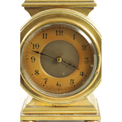 1030 - A 19TH CENTURY FRENCH BRASS INDUSTRIAL CARRIAGE CLOCK TIMEPIECE IN THE FORM OF A LANTERN the circula... 