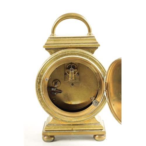 1030 - A 19TH CENTURY FRENCH BRASS INDUSTRIAL CARRIAGE CLOCK TIMEPIECE IN THE FORM OF A LANTERN the circula... 