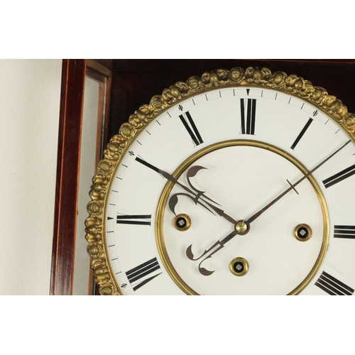 1031 - A SMALL LATERNDLUHR GRAND SONNERIE REGULATOR WALL CLOCK, the glazed rosewood case with boxwood strin... 