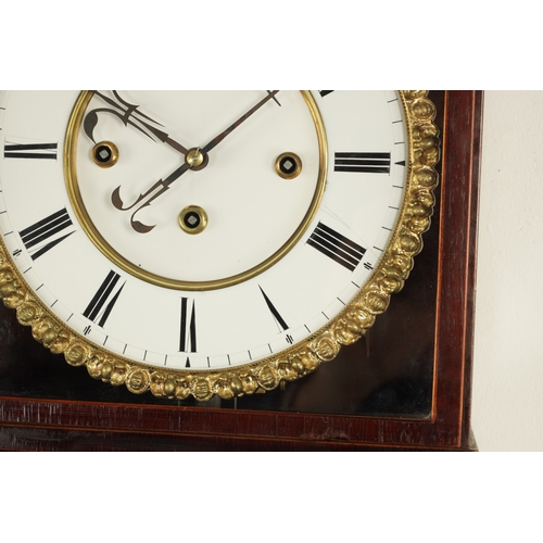 1031 - A SMALL LATERNDLUHR GRAND SONNERIE REGULATOR WALL CLOCK, the glazed rosewood case with boxwood strin... 