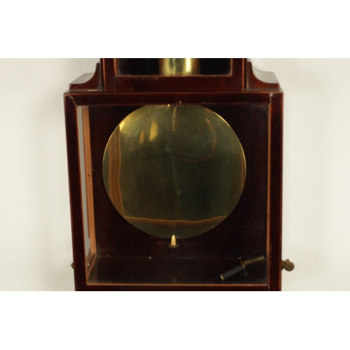 1031 - A SMALL LATERNDLUHR GRAND SONNERIE REGULATOR WALL CLOCK, the glazed rosewood case with boxwood strin... 