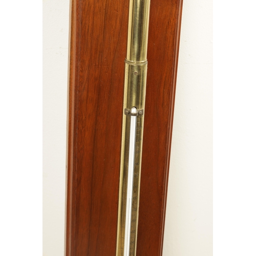 1034 - A RARE HICKS’S PATENT BRASS CASED STICK BAROMETER BY C. BAKER, LONDON has a very unusual calibrated ... 