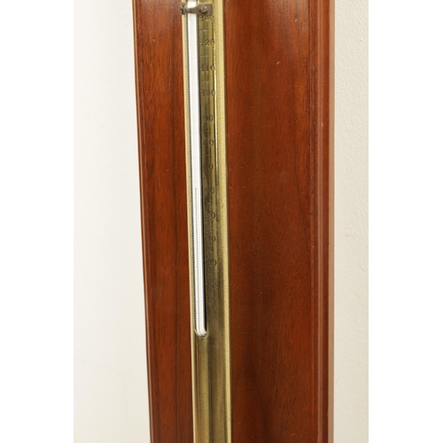 1034 - A RARE HICKS’S PATENT BRASS CASED STICK BAROMETER BY C. BAKER, LONDON has a very unusual calibrated ... 