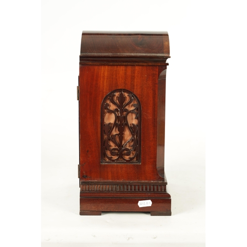 1038 - M. BEAL, SHEFFIELD. A SMALL EDWARDIAN MAHOGANY FUSEE BRACKET CLOCK having a break arched top and can... 