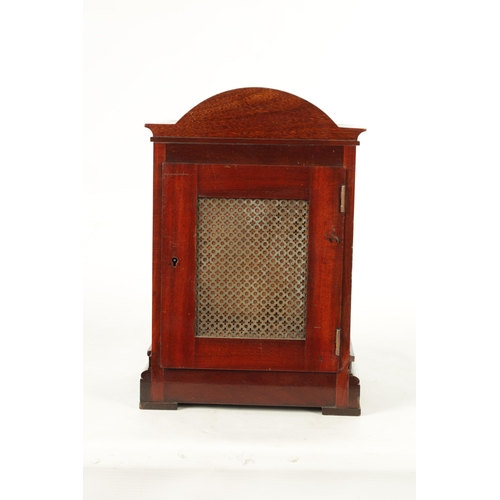 1038 - M. BEAL, SHEFFIELD. A SMALL EDWARDIAN MAHOGANY FUSEE BRACKET CLOCK having a break arched top and can... 