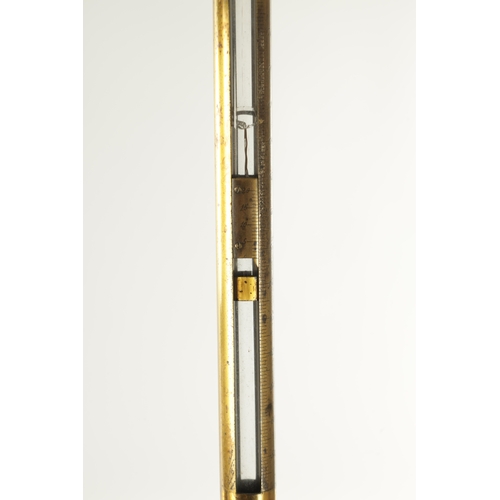 1045 - A LATE 19TH CENTURY LACQUERED BRASS MOUNTAIN/BALLOONING BAROMETER having a cylindrical brass calibra... 