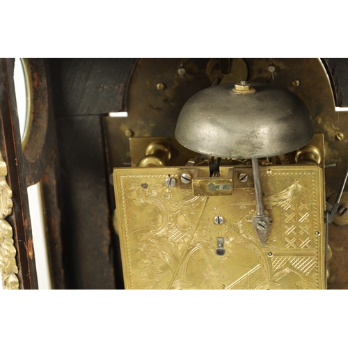 1051 - WILLIAM SMITH, LONDON. A GEORGE III ORMOLU MOUNTED EBONISED VERGE BRACKET CLOCK the bell top case wi... 