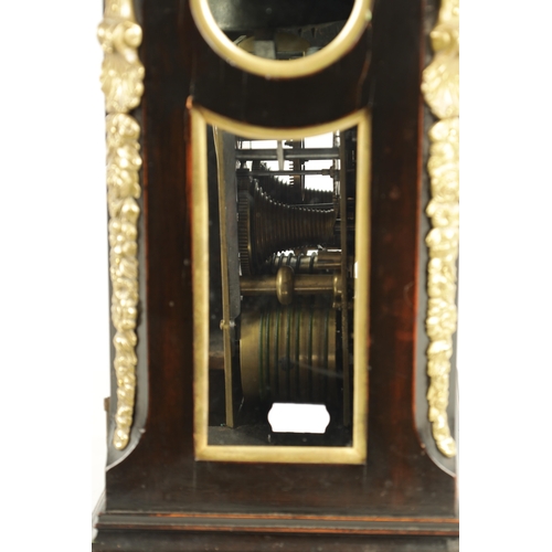 1051 - WILLIAM SMITH, LONDON. A GEORGE III ORMOLU MOUNTED EBONISED VERGE BRACKET CLOCK the bell top case wi... 