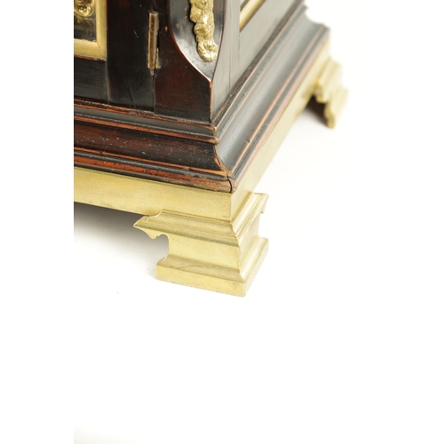 1051 - WILLIAM SMITH, LONDON. A GEORGE III ORMOLU MOUNTED EBONISED VERGE BRACKET CLOCK the bell top case wi... 