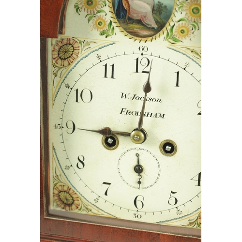 1061 - WILLIAM JACKSON, FRODSHAM A GEORGE III PAINTED DIAL MAHOGANY BRACKET CLOCK the case with moulded bel... 