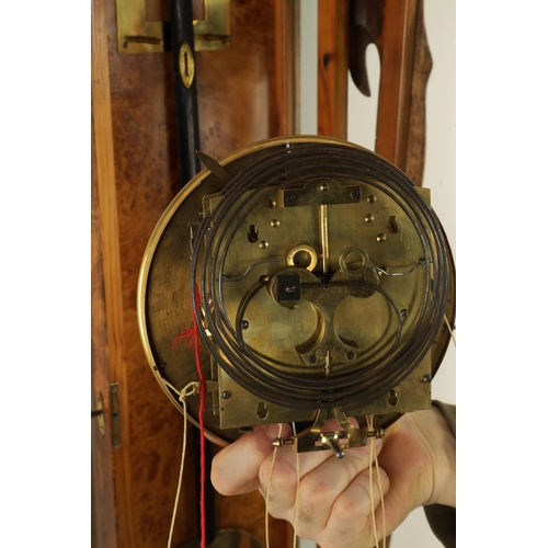 1065 - A 19TH CENTURY BIRDS EYE MAPLE GRAND SONNERIE VIENNA STYLE REGULATOR WALL CLOCK the shaped glazed ca... 