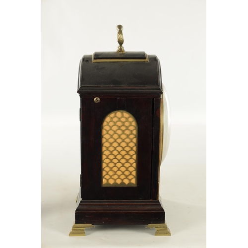 1076 - A REGENCY EBONISED DOUBLE FUSEE VERGE BRACKET CLOCK SIGNED GOODALL, LONDON, the arched case with hin... 