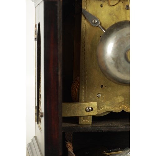 1076 - A REGENCY EBONISED DOUBLE FUSEE VERGE BRACKET CLOCK SIGNED GOODALL, LONDON, the arched case with hin... 