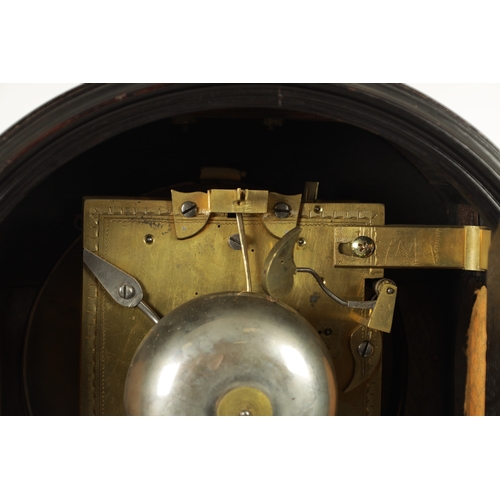 1076 - A REGENCY EBONISED DOUBLE FUSEE VERGE BRACKET CLOCK SIGNED GOODALL, LONDON, the arched case with hin... 