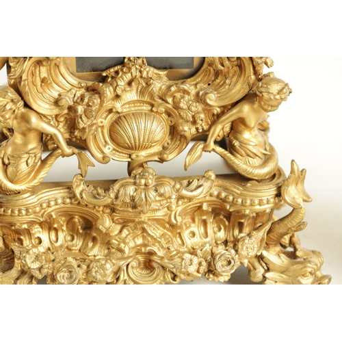 1079 - A FINE AND RARE MID 19TH CENTURY FRENCH GILT BRASS AND SEVRES STYLE LIMOGES ENAMEL PANELLED ROCOCO R... 