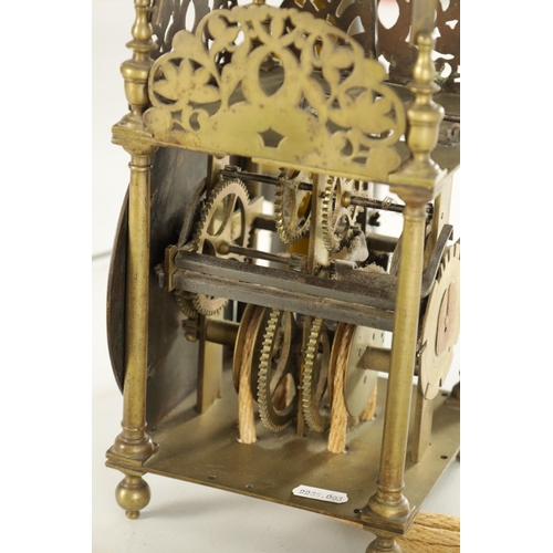 1080 - JOHN GOODMAN, AN EARLY 18TH CENTURY BRASS LANTERN CLOCK, having a posted frame and large steel bell ... 