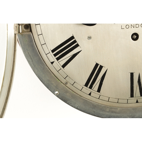 1084 - J.W.BENSON, LONON. A LARGE LATE 19TH CENTURY BULKHEAD WALL CLOCK having a chrome plated brass case e... 