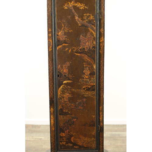 1086 - PAUL RIMBAULT, LONDON. AN EARLY 18TH CENTURY EIGHT-DAY LACQUER WORK LONGCASE CLOCK the 12