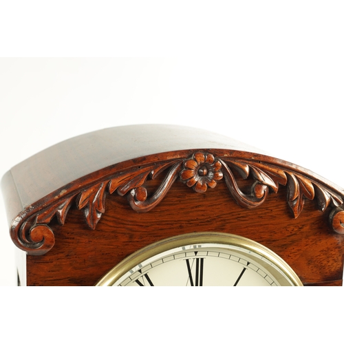 1088 - BENNETT, LONDON. A MID 19TH CENTURY ROSEWOOD DOUBLE FUSEE BRACKET CLOCK, the case with carved pedime... 