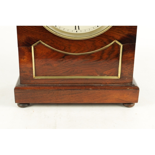 1088 - BENNETT, LONDON. A MID 19TH CENTURY ROSEWOOD DOUBLE FUSEE BRACKET CLOCK, the case with carved pedime... 