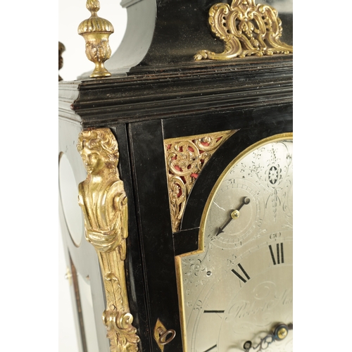 1089 - ROBERT MATTINGLEY, LONDON. A GEORGE III EBONISED AND GILT BRASS MOUNTED EIGHT-DAY BRACKET CLOCK the ... 