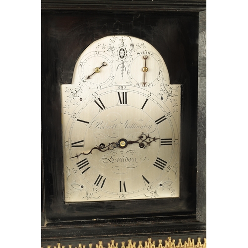 1089 - ROBERT MATTINGLEY, LONDON. A GEORGE III EBONISED AND GILT BRASS MOUNTED EIGHT-DAY BRACKET CLOCK the ... 