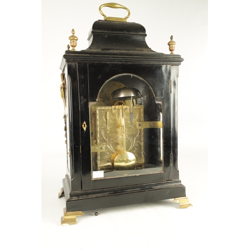 1089 - ROBERT MATTINGLEY, LONDON. A GEORGE III EBONISED AND GILT BRASS MOUNTED EIGHT-DAY BRACKET CLOCK the ... 