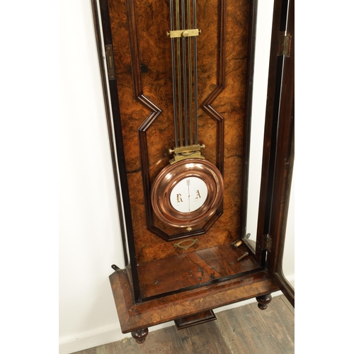 1094 - A LATE 19TH CENTURY GIANT LONG DURATIONS VIENNA STYLE REGULATOR WALL CLOCK, the glazed burr walnut c... 