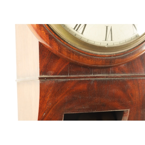 1095 - J.W.BENSON, LUDGATE HILL, LONDON. AN EARLY 19TH CENTURY AND LATER 8” MAHOGANY DROP DIAL FUSEE WALL C... 