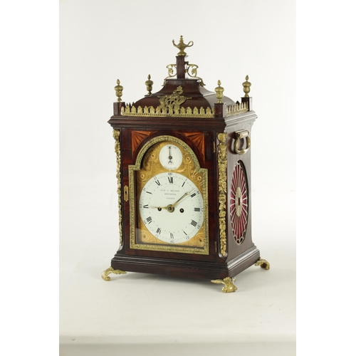 1096 - JUAN Y MELCHOR, BROCKBANK, LONDON. A GEORGE III AND LATER VERGE BRACKET CLOCK, the 19th century inla... 