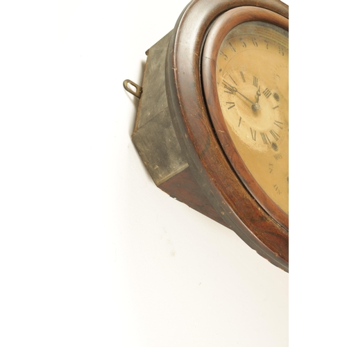 1107 - A 19TH CENTURY GALES PATENT AMERICAN SPRING DRIVEN WALL CLOCK with paper dial having year calendar a... 