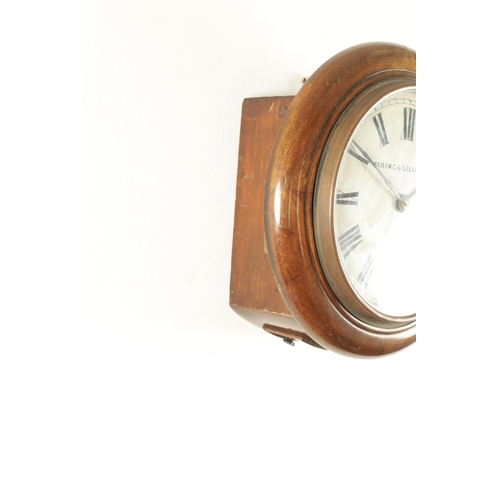 1109 - WARING & GILLOW LTD. LONDON. A 19TH CENTURY 8” WALNUT CASED FUSEE DIAL CLOCK with spun brass bezel e... 