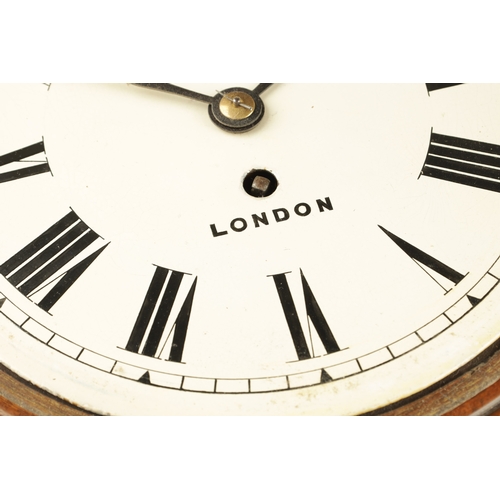 1109 - WARING & GILLOW LTD. LONDON. A 19TH CENTURY 8” WALNUT CASED FUSEE DIAL CLOCK with spun brass bezel e... 